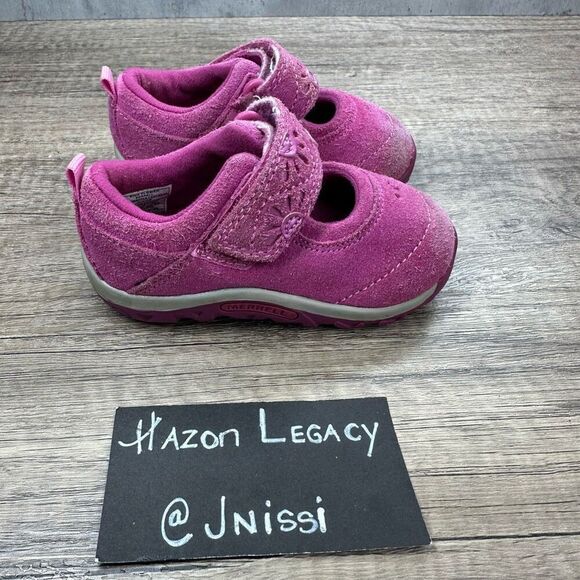 Merrell~Toddler Girl’s~Jungle Moc Burst 2 Pink Flower Shoes~Size 5 - Picture 2 of 10